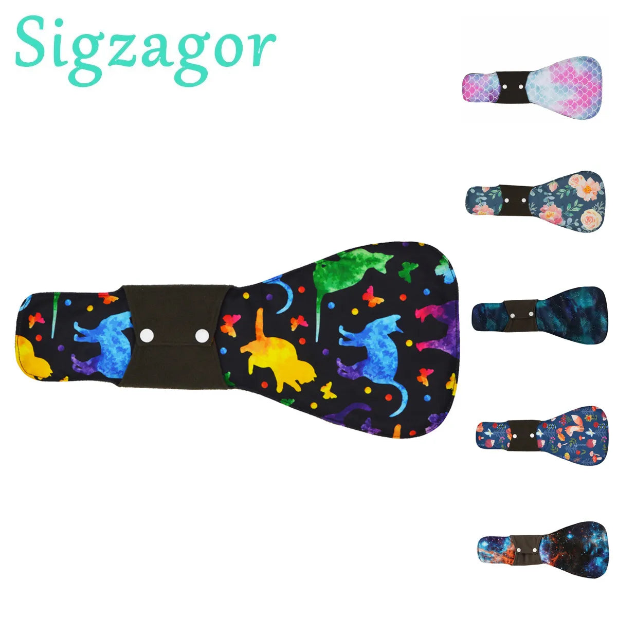 [Sigzagor]1 XXL Cloth Menstrual Pad Sanitary Bamboo Charcoal Reusable Overnight Post Partum 16in