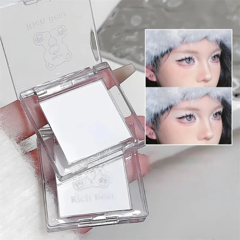Matte Highlighter Powder in White-Natural 3D Brightening Eyeshadow Long-Lasting Eye Makeup Palette Brighten Face High Gloss