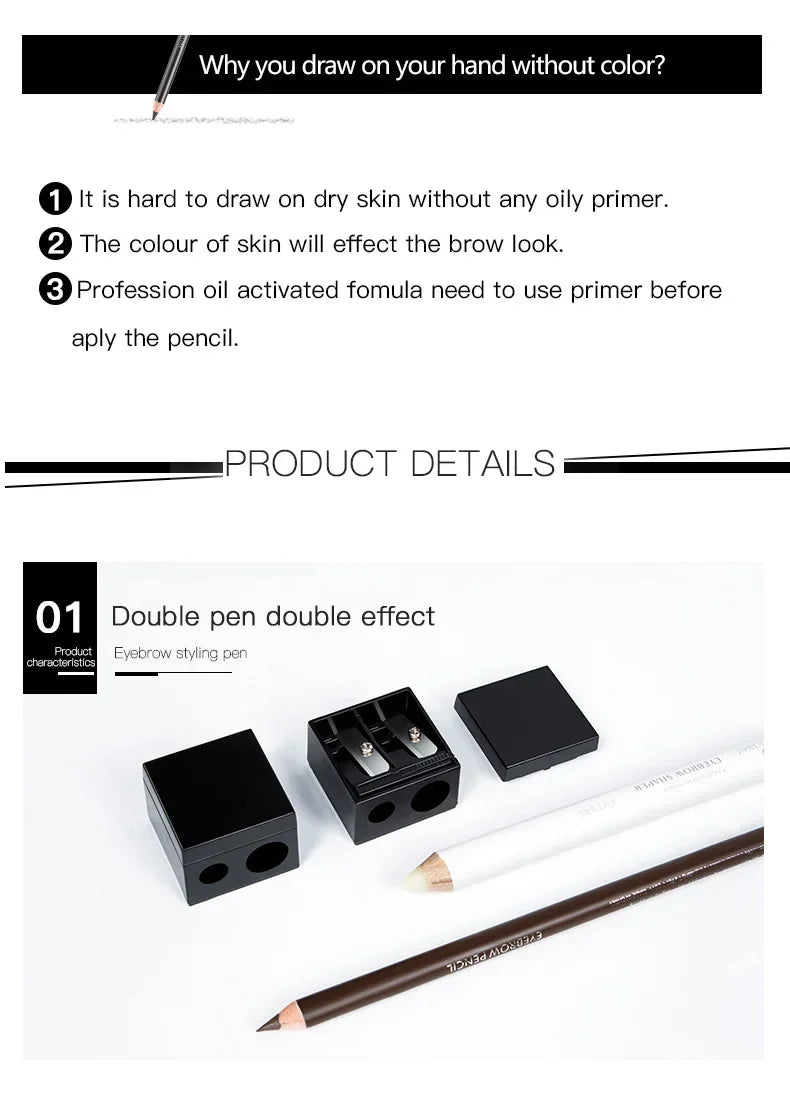 Free Shiping 3D Styling Brow Gel Eyebrow Pencil Set Makeup Combination 2 In 1 Natural Eye Brow Enhancer Pen Gels Kit Cosmetics