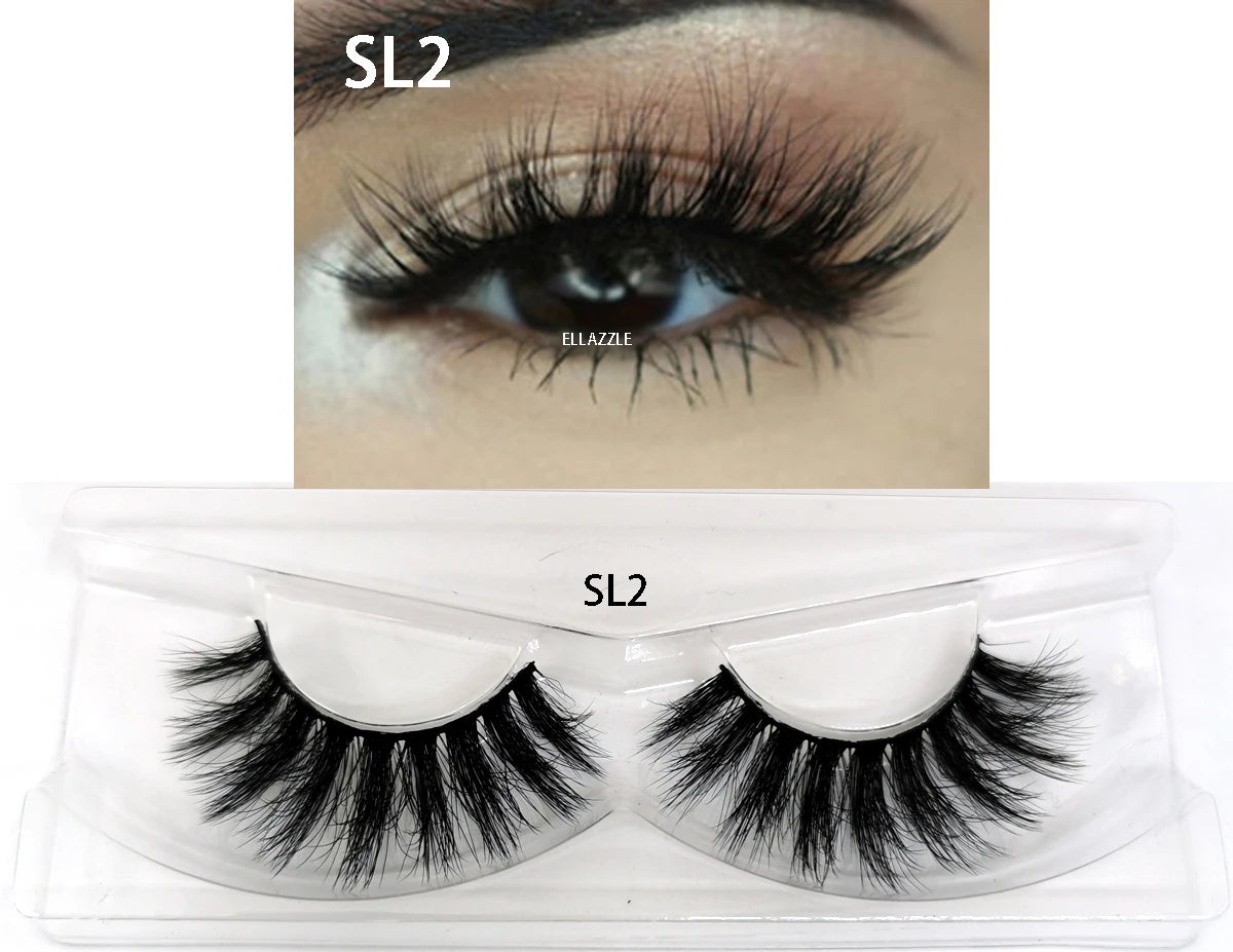 1 Pairs Makeup Eyelashes 3D Mink Lashes Fluffy Soft Wispy Natural Cross Eyelash Extension Reusable Lashes Mink 5D False Eyelash