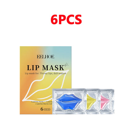 Collagen/Honey/Cherry Lip Mask Gel Patches Hydrating & Plumping Lip Treatment for Dry Lip Repair Fine Lines Clear Lip Care Patch