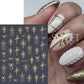 3/6pcs Christmas Nail Art Stickers 3D Snowflake Bow French Line Design Decals DIY Self-Adhesive New Year Manicure Decoration