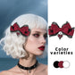 Gothic Lolita Style Hair Clip Black Ribbon Bow Fashionable Hair Clips for girls High-grade headdress