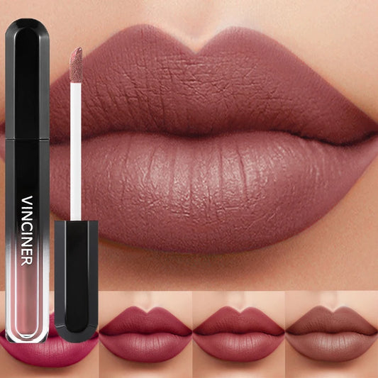 Not Easy To Fade Lip Gloss Punk Smoky Dark Brown Matte Lip Glaze Velvet Coffee Liquid Lipstick Long Lasting Makeup Sexy Lip Tint
