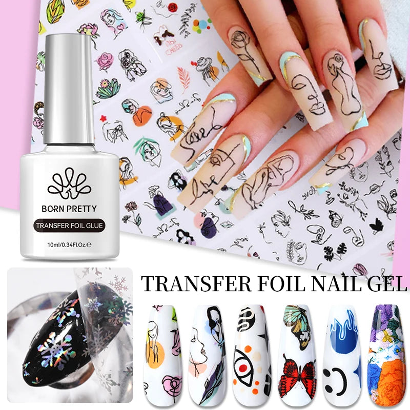 BORN PRETTY 10ml Sparkling Glitter Reflective Gel Nail Polish Sparkly Holo Shiny Pink Silver Black Gel Nail Art Salon Varnish
