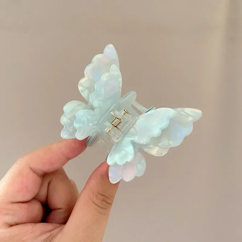 1PC French Retro Butterfly Hair Claw Mermaid Hair Clip Acetic Acid Hair Clip Retro Back of Head Hair Accessories Hairpin