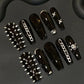 6 Grids Y2K Punk Metal Rivet Nail Charms Cone Mixed Sized Black Silver Gold Nail Art Studs 3D Stylish Alloy Spike Nails tool