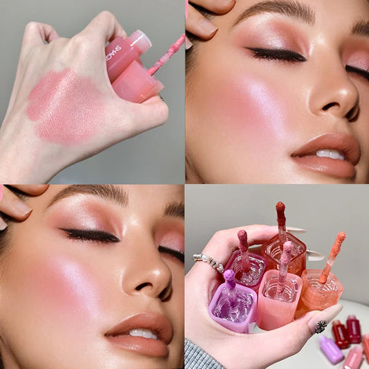 Soft Matte Liquid Blush SHAQINUO Makeup Waterproof Brighten Natural Rouge Peach Pink Violet Jelly Blusher Face Makeup Cosmetics