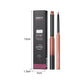 QIBEST 2pcs Lipstick Lipliner Pen Set Matte Nude Lip Liner Pencil Waterproof Long Lasting Lipstick Pen Contour Makeup For Women