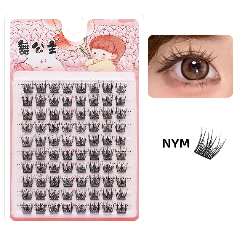 DINGSEN 10 rows Individual Eyelashes Wholesale 10-12mm Cluster Lashes Natural Anime False Kake Eyelashes Extension Makeup