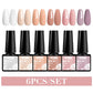 MTSSII 6PCS/Set Sparkly Red Roes Red Gel Nail Polish Shinning Nail Art LED UV Gel Varnish Nail Supplies Manicure Kit for Nails