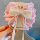 1PC New Pink Sweet Lace Cotton Bow Women's Pearl tassel Hairpin Sensation Top Clip Float Hair Accessories Headwear