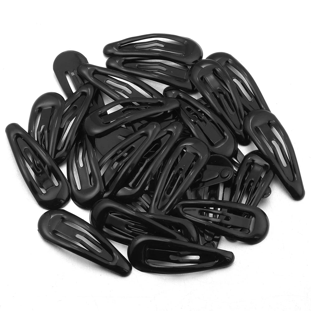 60pcs/lot Colorful Y2K BB Hair Clips Mini Metal Waterdrop Hair Pins Clips Snap Barrettes For Girls Hair Accessories