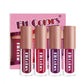 4Pcs/Set Metallic No-stick Cup Lip Gloss Pearly Diamond Fine Glitter Matte Moisturizing Waterproof Lip Glaze Liquid Lipstick Kit