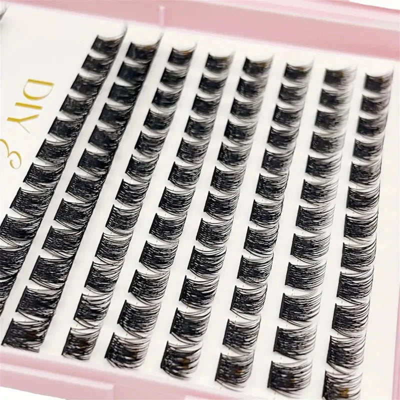 1Box Individual Lashes Clusters DIY Lash Extensions Book, D Curl Lash Clusters Eyelash Extension at Home