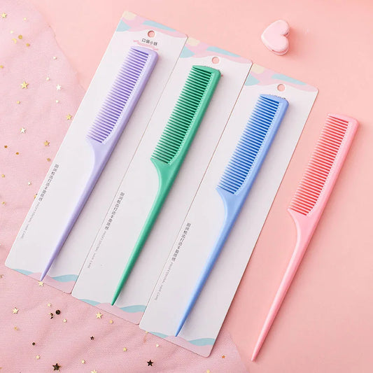 Macaroon Color Pointed Tail Styling Comb Anti Static Hair Dye Brush Barber Salon Steel Needle Pin Rat Tip Hair Comb Accessories