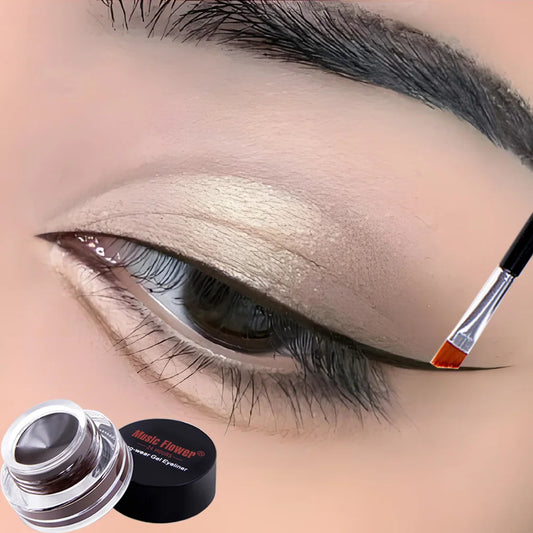 1Pc Waterproof Eyebrow & Eyeliner Gel Set with Brush,Smooth, Long-Lasting Color for All Skin Types