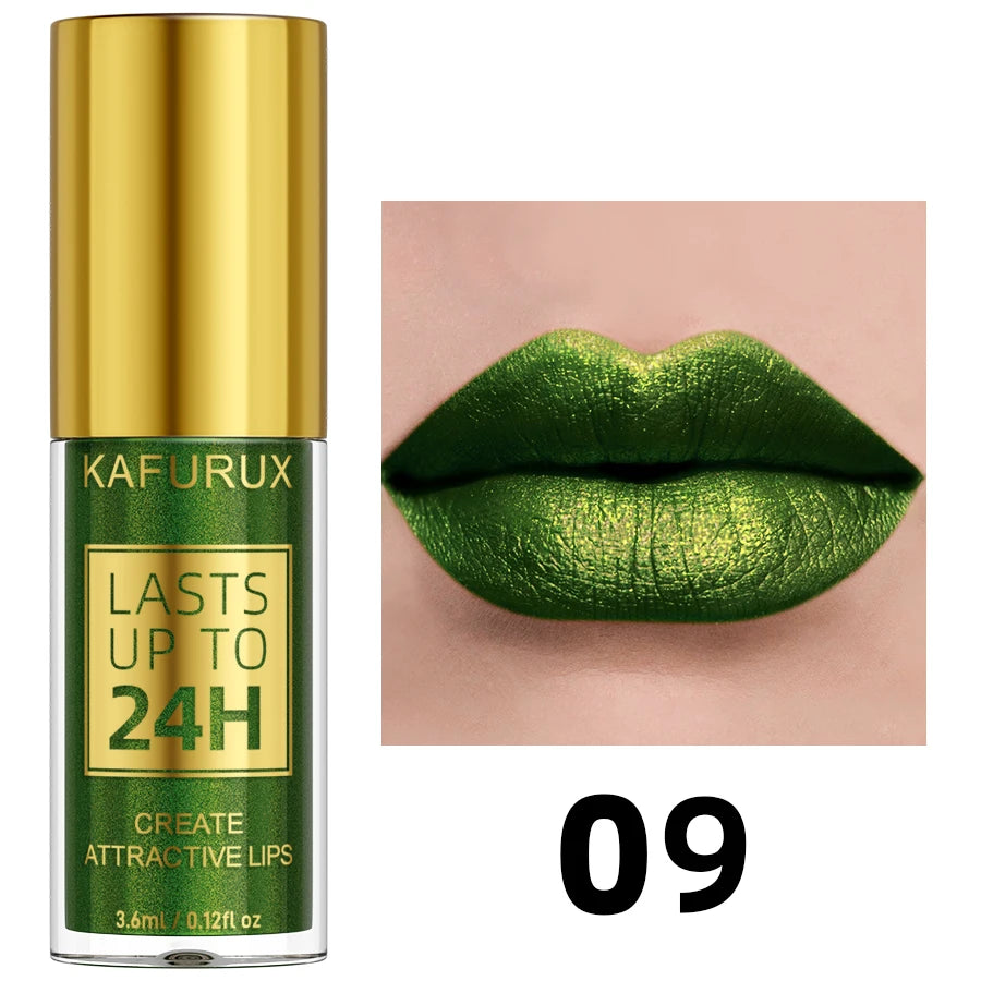 14 Colors Metallic Glitter Velvet Lip Glaze High Pigment Matte Shimmer Lip Tint Diamond Lips Korean Makeup Gifts Liquid Lipstick
