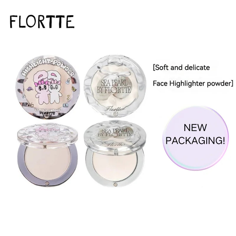 FLORTTE BUNNY Single Highlight Powder Facial Highgloss Natural Brightening  Blush Cream Brightening Liftup Face 3D Stereoscopic