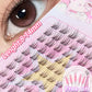 80 Clusters of Brown Natural Fox-Style Cat Eye False Eyelashes Makeup Tools, Natural Segmented Eyelash Bundles Makeup Tools