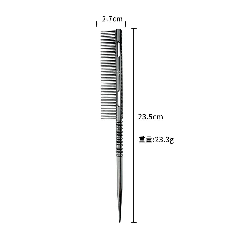 Aluminium Fine Hair Comb Rat Tail Hairdressing Combs Hair Cutting Parting Hair Brush Barber Accessories Salon Styling Tools