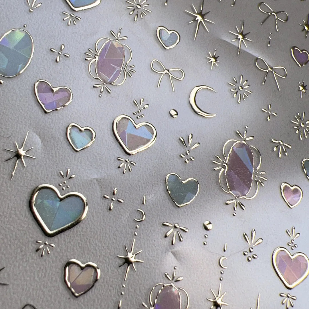 Golden Thread Butterfly Jelly Series Nail Art Stickers High Quality New Bronzing DIY Manicure Decal Decoration