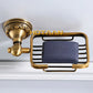 Solid Aluminum Wall-Mounted Antique Brass Soap Basket – Stylish Bathroom Soap Dish Holder for Modern or Vintage Bathrooms