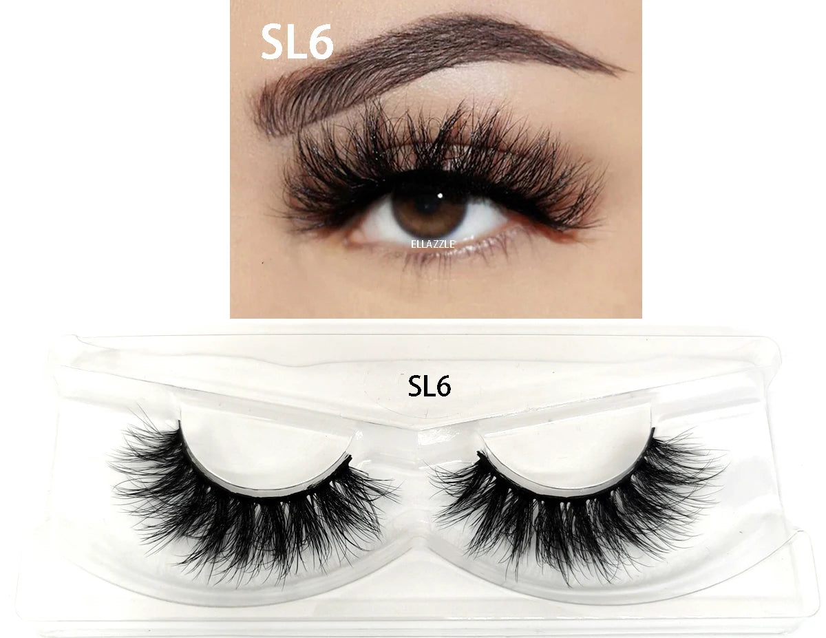 1 Pairs Makeup Eyelashes 3D Mink Lashes Fluffy Soft Wispy Natural Cross Eyelash Extension Reusable Lashes Mink 5D False Eyelash