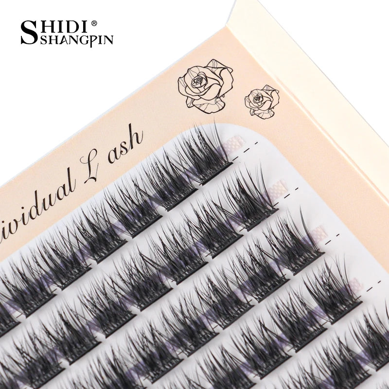 6 Rows 72 Cluster Individual False Lashes 10/12/14 mm Wispy Fluffy Fake Eyelashes Makeup Tools Eyelash Extension Tools Cilios