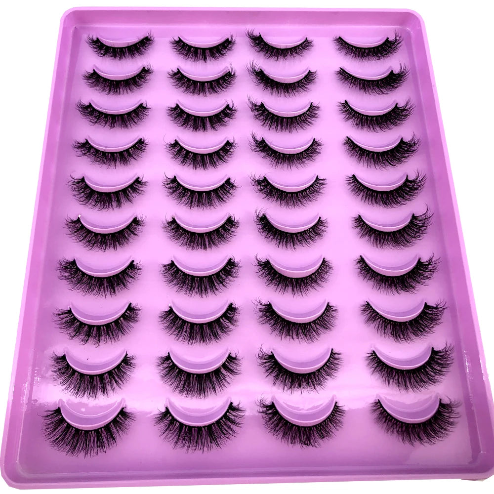 2023 New 20 pairs natural long 3D mink false eyelashes fake lashes makeup kit Mink Lashes extension eye lashes short eyelashes