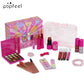 POPFEEL Pink Makeup Set - All-in-One Eyeshadow, Foundation, and Lipstick Kit for Holiday Celebrations and Christmas Gift Giving.