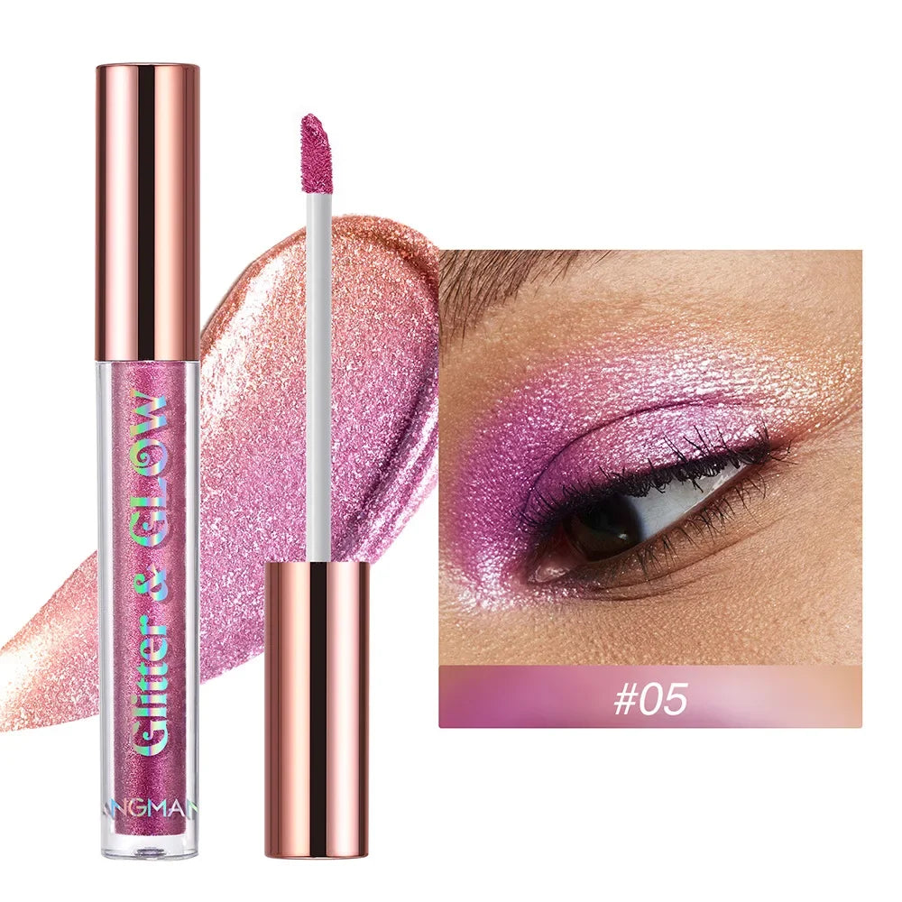 Women Pearlescent Face Liquid Eyeshadow Highlighter Shiny Eyeliner Glitter Eyeshadow Waterproof Brighten Eyes Makeup Beauty
