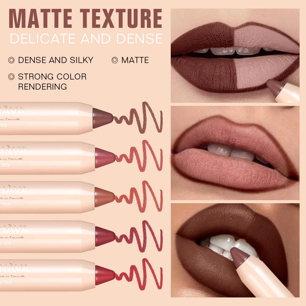 Lipstick & Lip Liner Pencil 2-in-1, Ultra Matte Lip Makeup, Smooth Glide, Buildable Color, Travel Friendly Lip Crayon