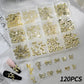 120pcs/box 3D Gold Bow Butterfly Nail Metal Charms Shiny Cute Bowtie/Diamond Star Nail Jewelry 120 Luxury Nail Art Supplies #RE4