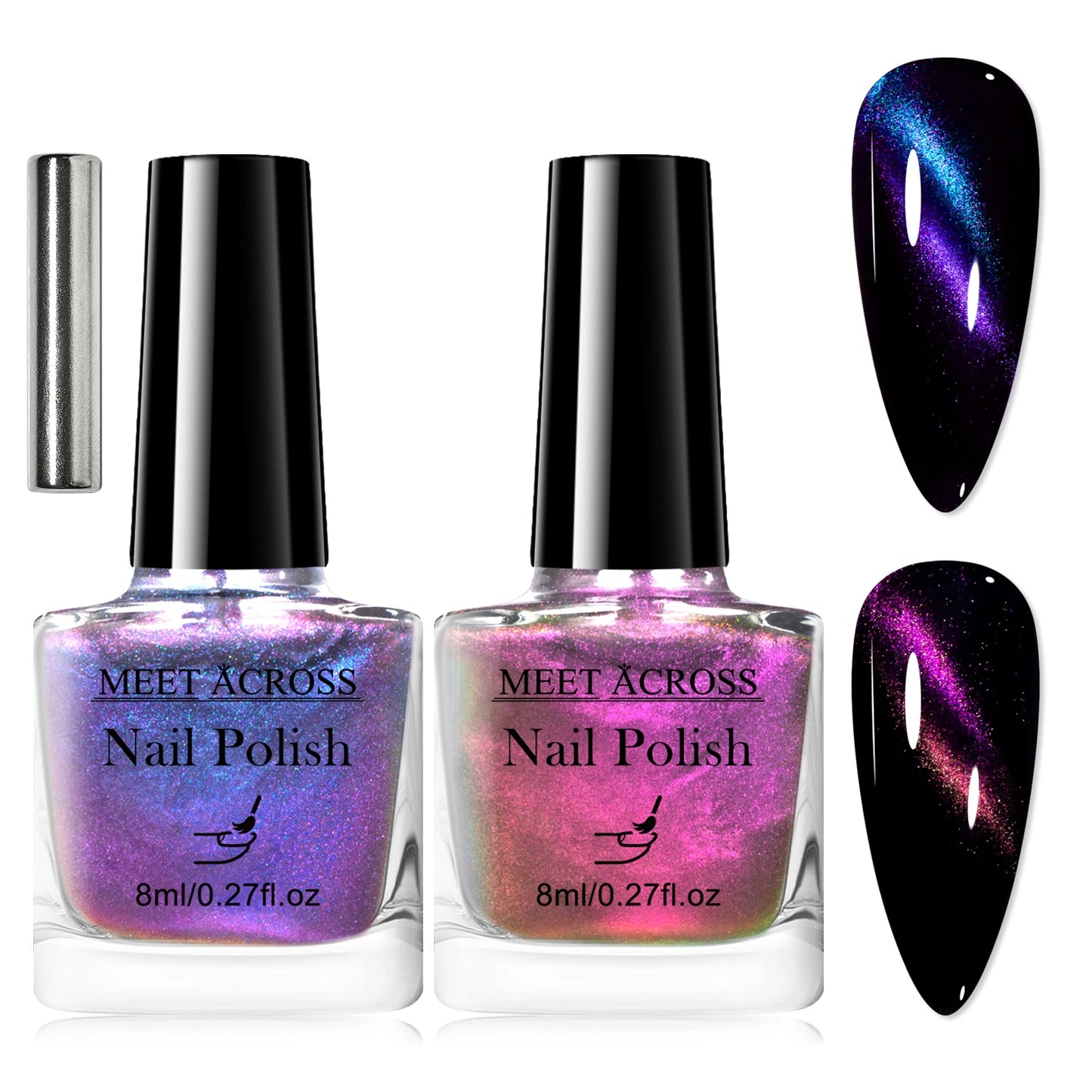3pcs/set 8ml Cat Magnetic Nail Polish Long Lasting Quick Drying No Need of Lamp to Cure Nail Supplies Vernis for Nails Manicure