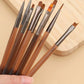 9PCS Nail Art Brushes Professional Nail Art Painting Pen Liner DIY Brush for Nail Art Design Manicure Tool Brown and Gray