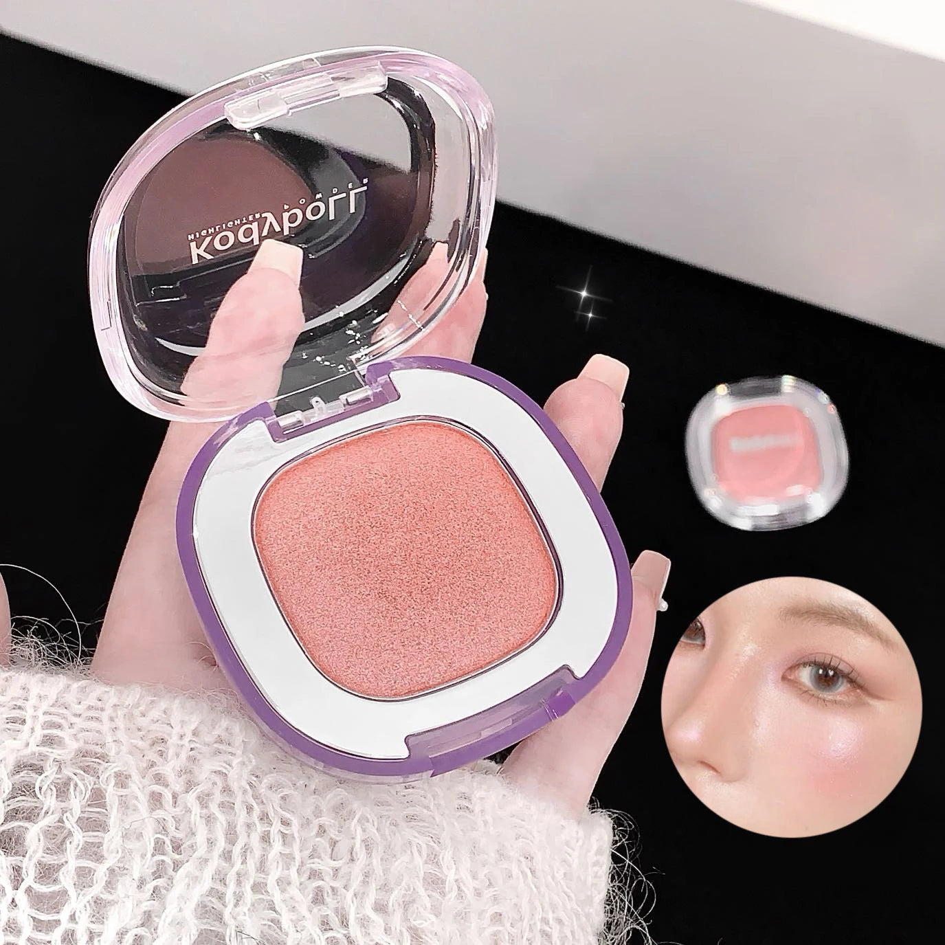 Monochrome Highlighter Cream Facial Brighten Diamond Pearlescent Highlighting Makeup Long-Lasting Natural Pink Blush Rouge Cream