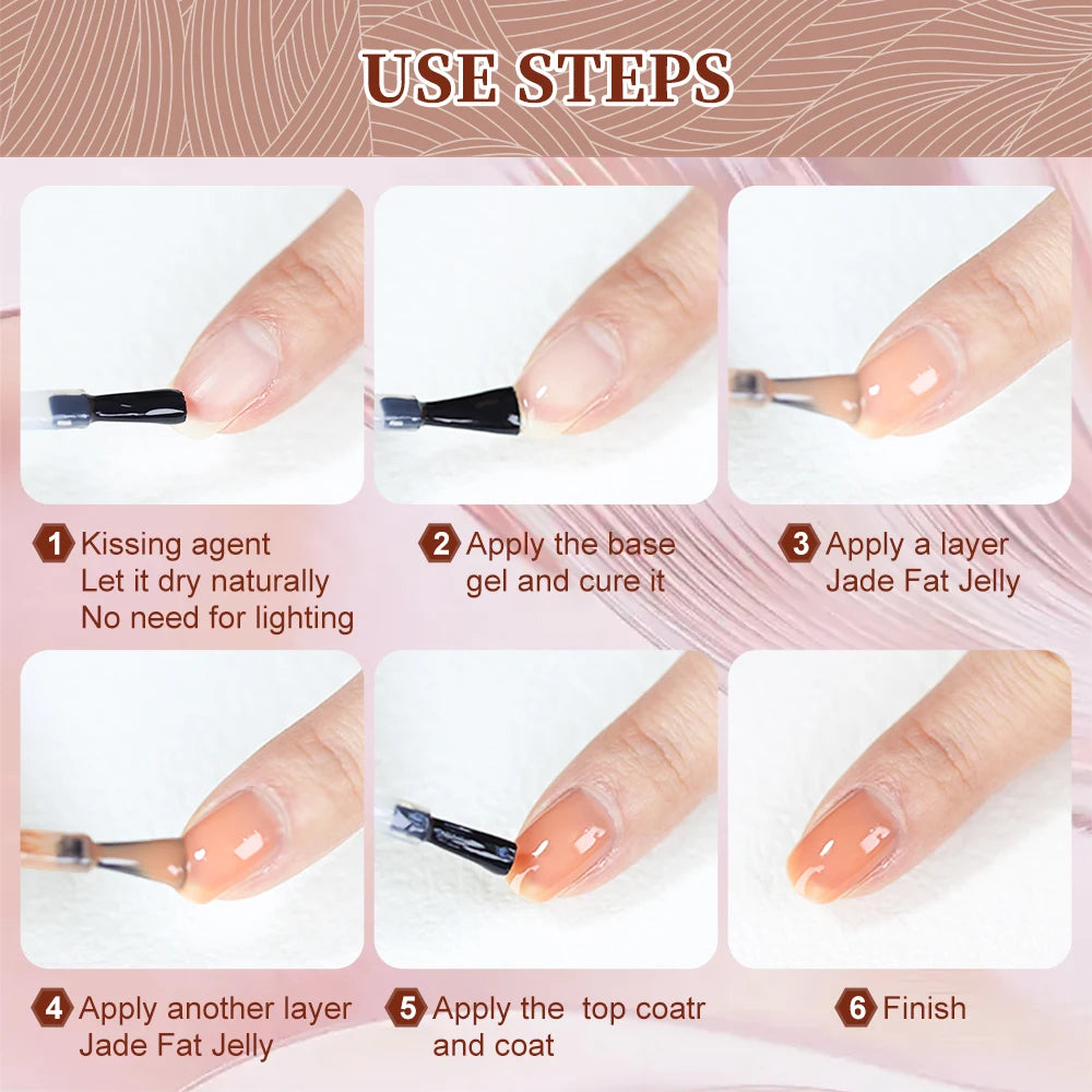RG 15ml TPO&Hema Free 5Color Nude Jade Fat Gel Nail Polish Translucent UV Gel Polish Long Lasting Professional Nail Art Autumn
