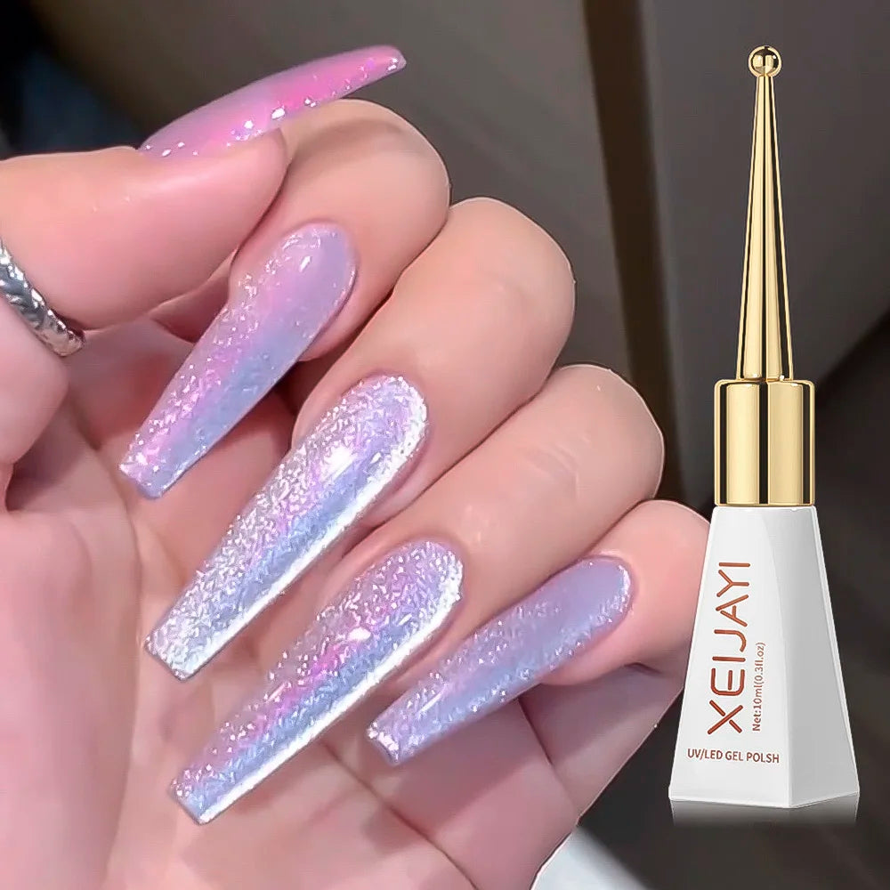 15ml Aurora Mermaid Sparkly Gel Nail Polish Glitter Iridescence Soak Off UV Gel Semi-permanent Varnish  DIY Manicure Gel Polish