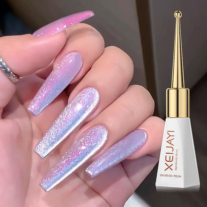 15ml Aurora Mermaid Sparkly Gel Nail Polish Glitter Iridescence Soak Off UV Gel Semi-permanent Varnish  DIY Manicure Gel Polish