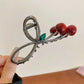 Women Elegant Cherry Hair Claw Grab Clips Bow Hairpins Korean Fashion Barrettes Girls Ponytail Shark Clip Hair Accessories