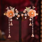 2pcs Chinese Hanfu Hair Clips Hairpins Flower Girls Pink Barretes Crystal Tassel Children Hair Accessories Jewelry Headwear