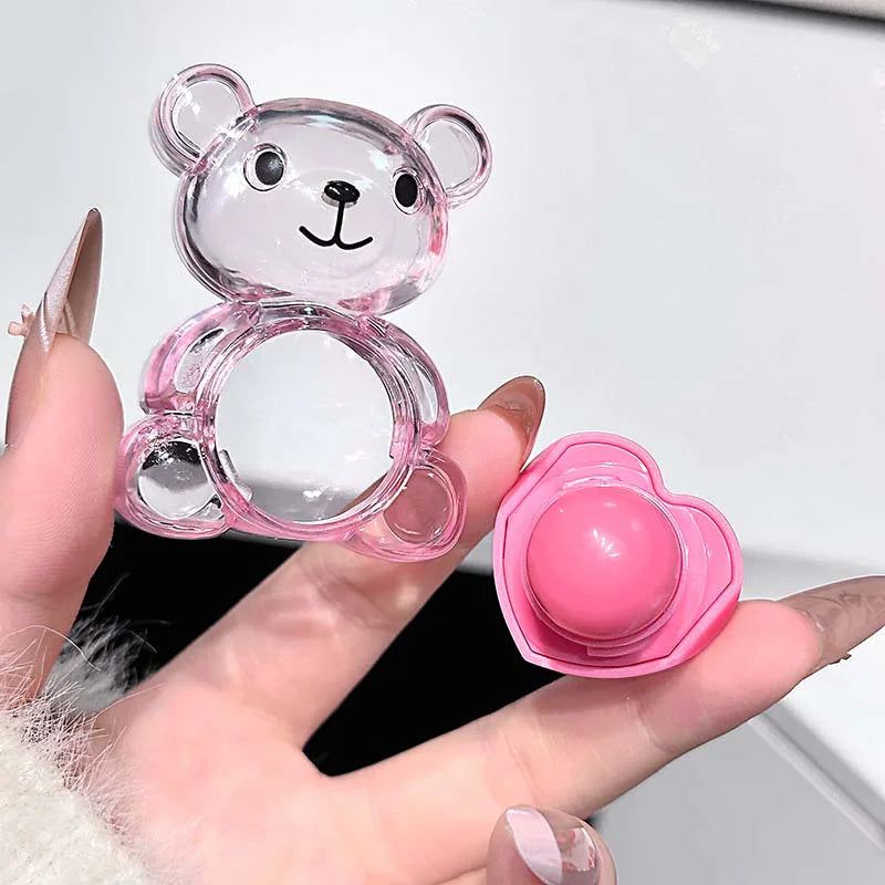 Cappuvini Soft and Cute Bear Lip Balm Moisturizing and Hydrating, Reduces Lip Lines, Non-Greasy, Limited Edition for Christmas and Halloween, Autumn and Winter Lip Care.