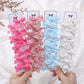 RAINBOW BOWS 10Pcs Kids Sweet Solid Color Mini Bows Hair Clip Baby Girls Ballet Style Ribbon Braided Hair Accessories Wholesale