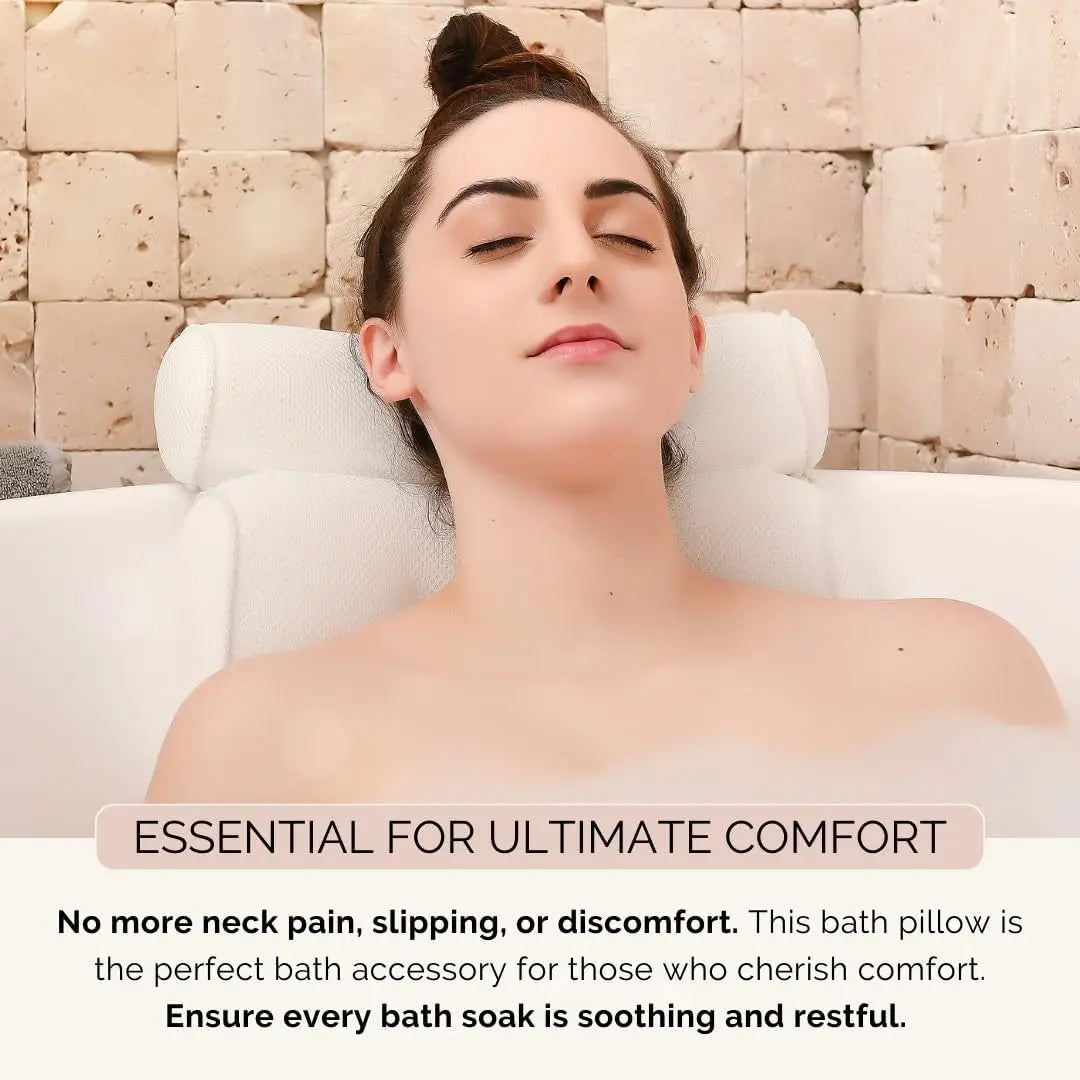 Bathtub Pillow for Neck and Shoulder Spa Bath Cushion Pillow for Tub Neck and Back Support Bath Accessories for Women Headrest