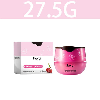 HOYGI Cherry Beeswax Lip Sleep Mask Deep Hydration Nourishing Repair Lips Balm Night Sleeping Maintenance Moisturizing Lip Care