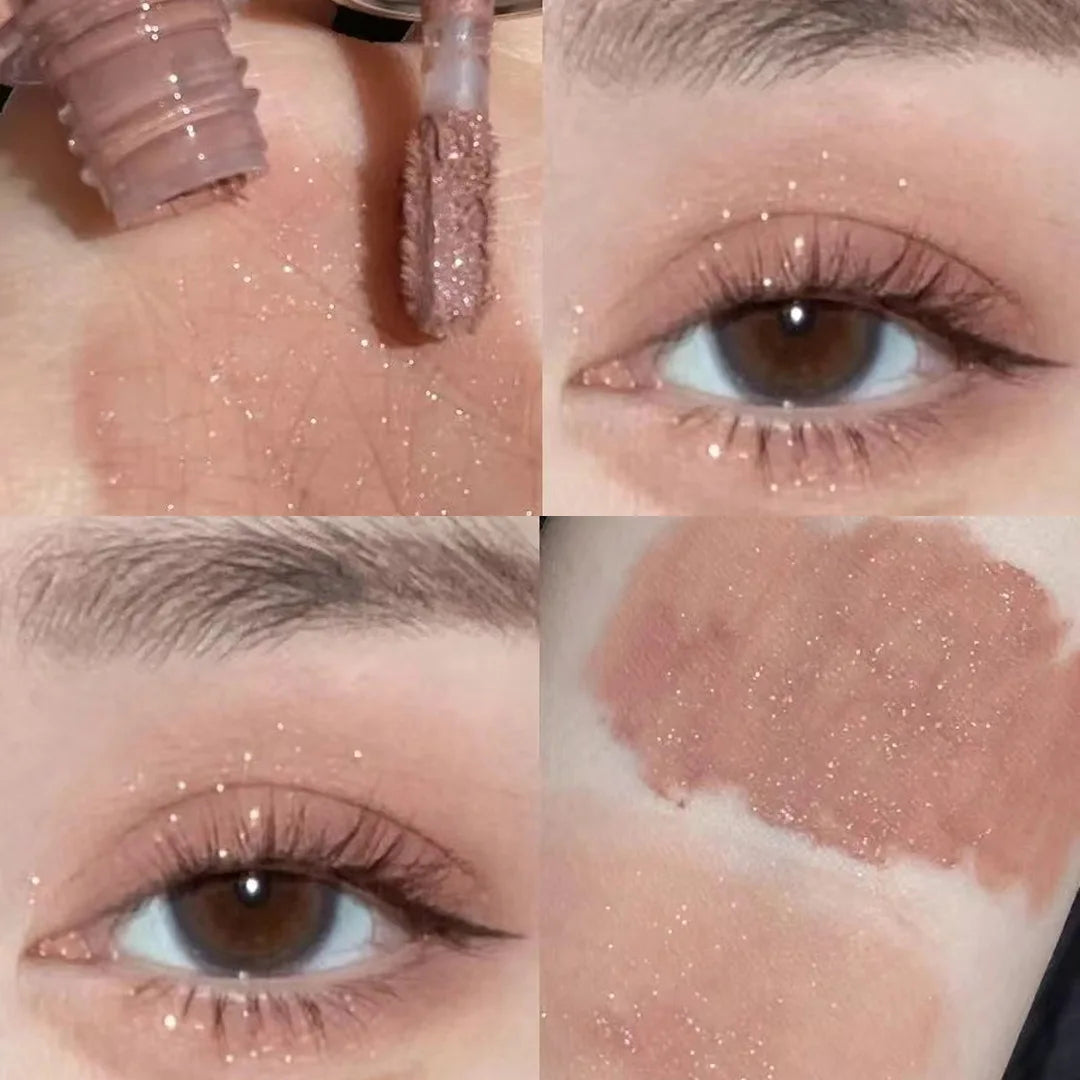 1Pc Nude Matte Liquid Eye Shadow Cream Longlasting Shiny Eyeshadow Shimmer Sequins Glitter Blush Makeup Pallette Comestics