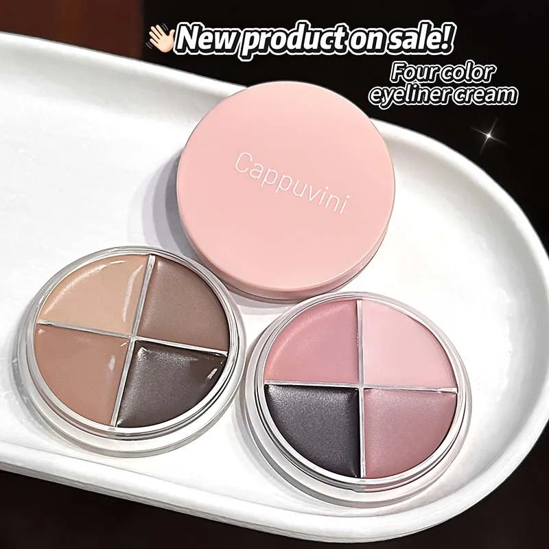 Cappuvini Matte Eyeliner Cream Long-Lasting Waterproof Sweatproof Smudge-Proof Natural Shaping Highlight Brightening Chinese Cos