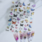 1PC 5D Macaron Flower/Fruit Nail Charms Sticker Embossed Bear/Rabbit/Letter Nails Slider Decals Summer Adhesive Manicure Decor&Y