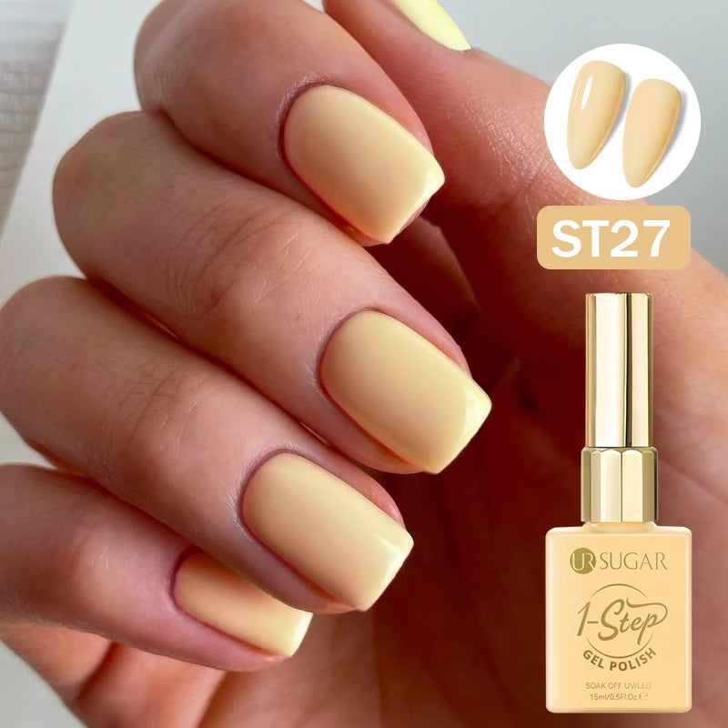 UR SUGAR 15ml 1 Step Gel Polish 3 IN 1 Red Pink Glossy Nail Soak Off LED UV Gel Nail Varnishes No Need Base Gel and Top Coat